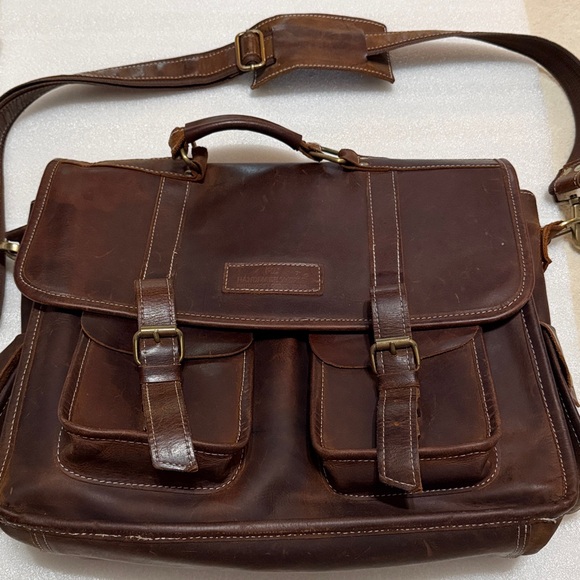 Handmade World Handmade Unisex Classic Leather Messenger Briefcase Bag